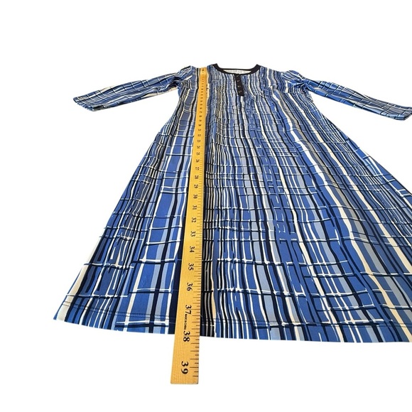 J. McLaughlin Biscayne Dress Nautical Blues Knee Length Catalina Cloth Size M - Picture 4 of 12